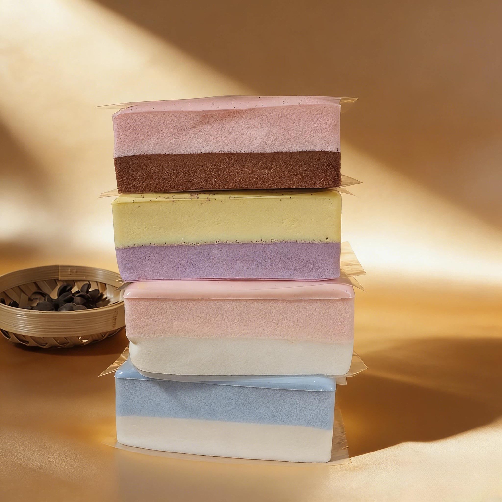 Two-Tone Cheese Brick Squishy, Slow Rising Soft Squeeze Fidget Toy, Cute Sensory Stress Relief Toy for All Ages, Perfect Decompression Gift