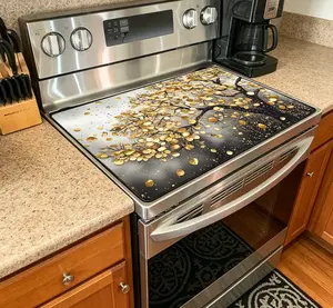 1pc Extra Large Anti-Slip Electric Stove Top Protector Mat Premium Natural Rubber Cover for Glass Cooktop, Multipurpose Oven & Appliance Mat, Scratch Prevention, Kitchen Wall Decor
