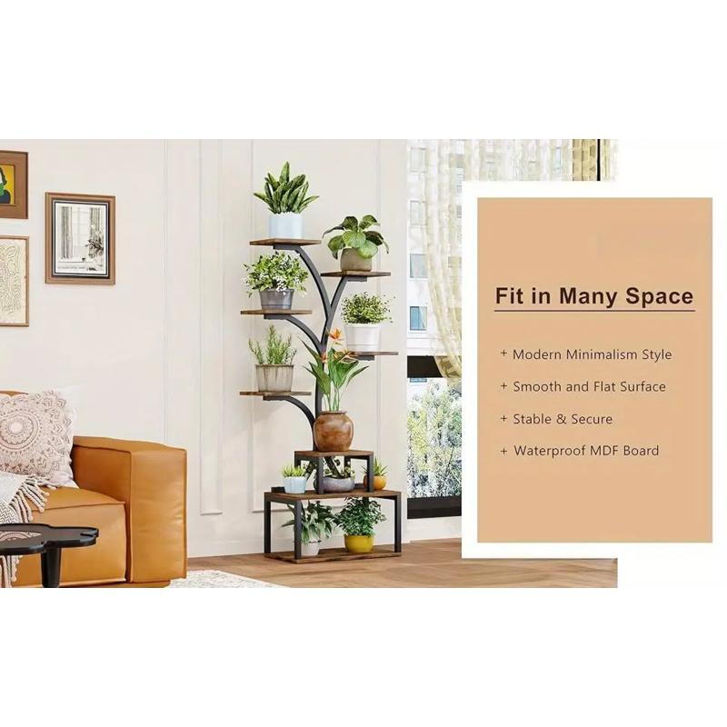 56.5" Tall Metal Plant Stand - Rustproof Indoor/Outdoor Flower Shelf for Multiple Pots| Space-Saving Corner Design for Living Room, Balcony| Easy Assembly
