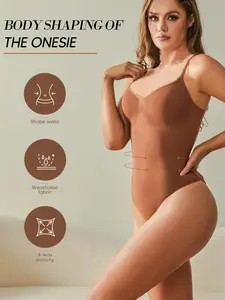 Women's Strapless Shapewear Bodysuit, Waist Cinching Butt Lifting Contouring Seamless Bodycon Top, Perfect for Daily Wear & Special Occasions