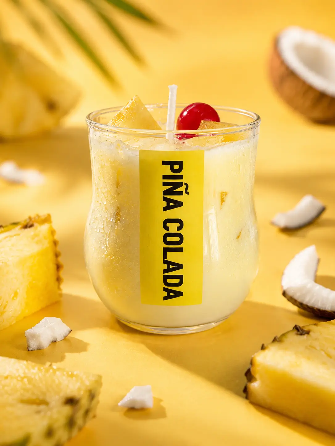 4oz Piña Colada Scented Soy Wax Candle _ Tropical Cocktail Inspired Soy Candle _ 4 oz Pineapple & Coconut Aroma