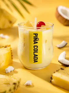 4oz Piña Colada Scented Soy Wax Candle _ Tropical Cocktail Inspired Soy Candle _ 4 oz Pineapple & Coconut Aroma