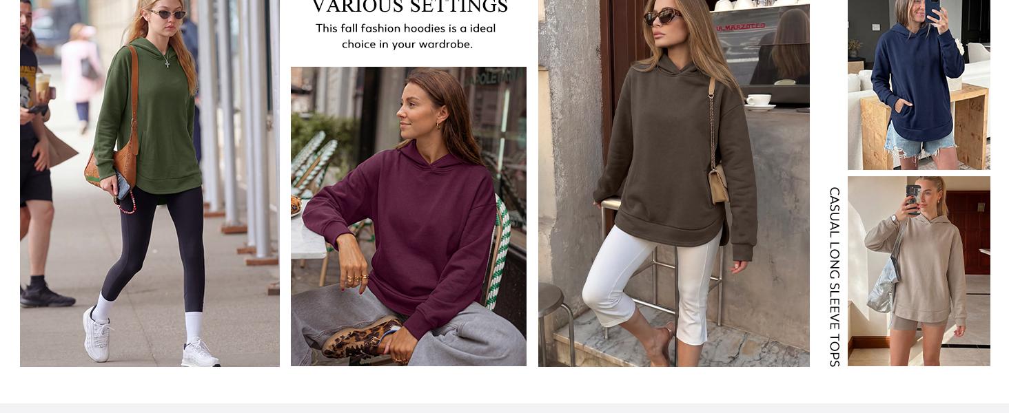 ANRABESS Women's Fashion Hoodie with Pockets | Soft Cozy Fleece Pullover Sweatshirt, High-Low Hem Loose Fit Top, Casual Work Travel Daily Wear, Fall Winter Clothing