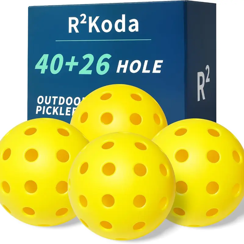 USAPA Standard Regulation Size Upgraded TPE Pickleball Balls, 4-Pack Hard Cardboard Box, 26-Hole/40-Hole Options, Outdoor/Indoor Use, Crack-Resistant, High Bounce, High Visibility, Consistent Flight Path, Easy Tracking, Reduced Wind Resistance