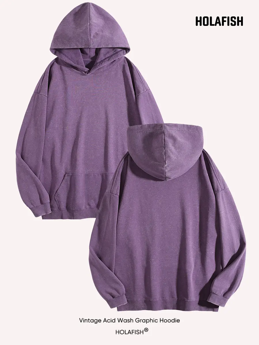 Holafish Acid Washed Tshirt&Hoodie Oversized Hoodies Pullover Women Fall Plain Preppy Hoodie Streetwear Cotton Vintage Hooded Sweatshirt Cute Pullover Fall Winter Long Sleeve Shirts Outfits Hoodies Kangaroo