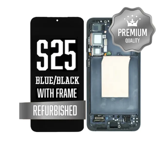 OLED Assembly for Samsung Galaxy S25 (S931) with Frame (Blue/Black) (Premium)