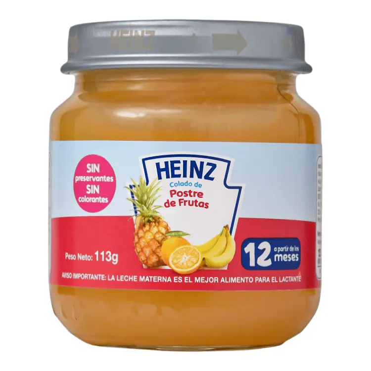 Heinz Fruit Dessert Compota 113g | Smooth Pureed Mixed Fruit Baby Food, Convenient Jar