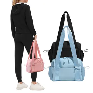 Mini Gym Bag for Women, Yoga Small Sports Bag toiletry bag for Women Girls, Waterproof PU Fitness Tote with Wet Compartment