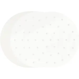 100 PCS Bamboo Steamer Liner, 10" Round Air Fryer Parchment Paper with Holes, White Anti-Stick Steamer Paper