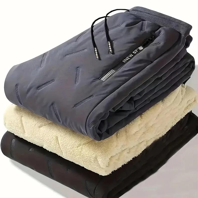 Men's Thermal Pants Heavyweight Insulated Cotton Winter Trousers with Drawstring Waistband, Black Cold Resistant Daily & Formal Wear with Side Pockets Suitable for Office Work and Outdoor Activities warm Men's Thermal Pants Heavyweight Insulated Cotton Winter Trousers with Drawstring Waistband, Black Cold Resistant Daily & Formal Wear with Side Pockets Suitable for Office Work and Outdoor Activities warm