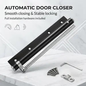 Adjustable Automatic Door Closer, Durable and Quiet Auto-Close Mechanism with Full Installation Hardware, Smooth-Operating Device for Residential and Commercial Doors, Universal for Home and Office, Featuring Silent Closing and Stable, Secure Locking
