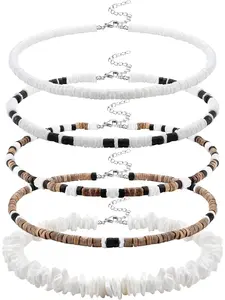 Surfer Necklace for Men Puka Shell Necklace Men Sea Shell Necklace Beach Necklace Pookah Shells Choker Necklace Boho Style Jewelry