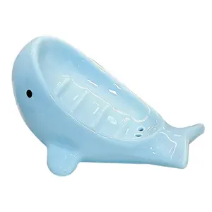 Cartoon Whale Draining Soap Dish, Bathroom Countertop Soap Storage Rack, Creative Cute Bathroom Vanity Shelf