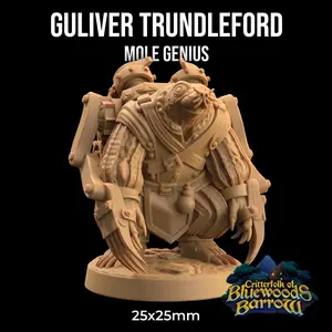 Guliver Trundleford Mole Genius Critter | The Dragon Trappers Lodge | 32mm Scale | Miniature TTRPG Mini DnD Dungeons and Dragons Wargame