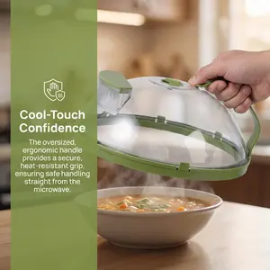Microwave Food Cover | Splatter-Proof Clear Lid with Handle for Easy Microwaving