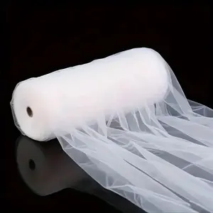 50m Floral Lace Sheer Fabric Roll, Ultra-Long Soft Material for Wedding Arch, Party Backdrop, Tablecloth Decor, Birthday & Holiday Decoration
