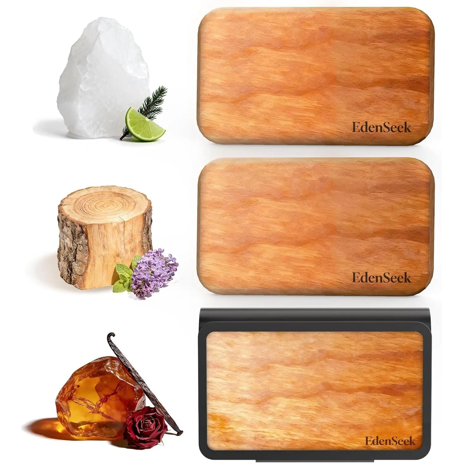 Wooden Car Air Freshener |   FSCCertified Original Wood, Visor Metal Clip, % Pure Essential Oils, + Days LongLasting Odor Eliminator,  Refillable Scents Diffuser for Cars, Trucks, SUVs