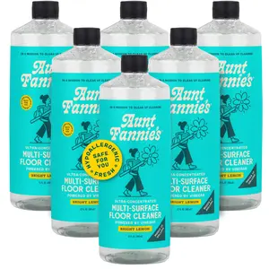 Aunt Fannie's Ultra Concentrated Floor Cleaner For Mopping, Makes 16 Gallons, Bright Lemon Scented, 32 oz. (Pack of 6) for Household Cleaning