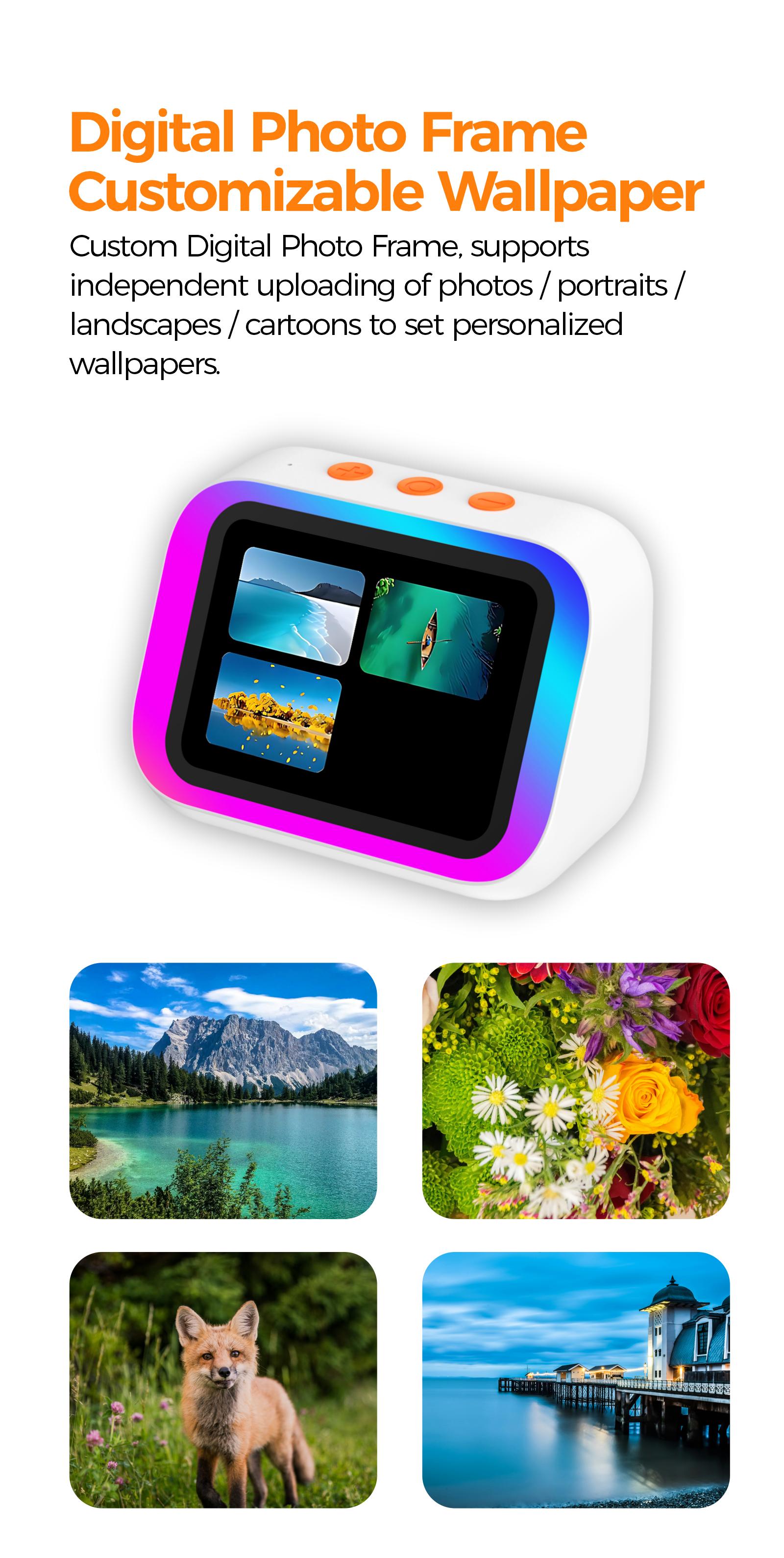 All in 1 Smart Desktop Screen Speaker | Bluetooth 5.4, AI Control, Weather Display & Custom Photo Frame | RGB Smart Alarm Clock for Bedroom