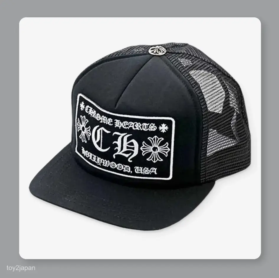 Vintage Gothic Embroidered Baseball Cap, Black Mesh Trucker Hat