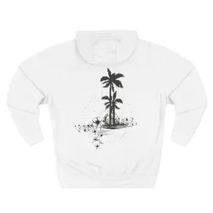 Palm Tree Sketch Hoodie | Calm Beach Illustration Pullover