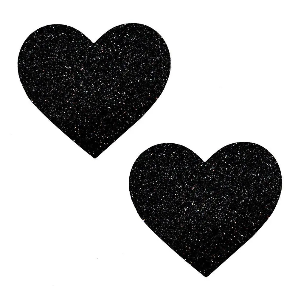 Neva Nude Black Malice Glitter Nipztix Pasties – 3 Inch Self-Adhesive Pasties