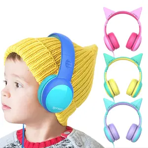 GORSUN Foldable Wired Headphones, Adjustable Headband & Detachable Ears Headphones, Anti-entanglement Cable Stereo Headphones for Children, Audio, High Quality Headphones