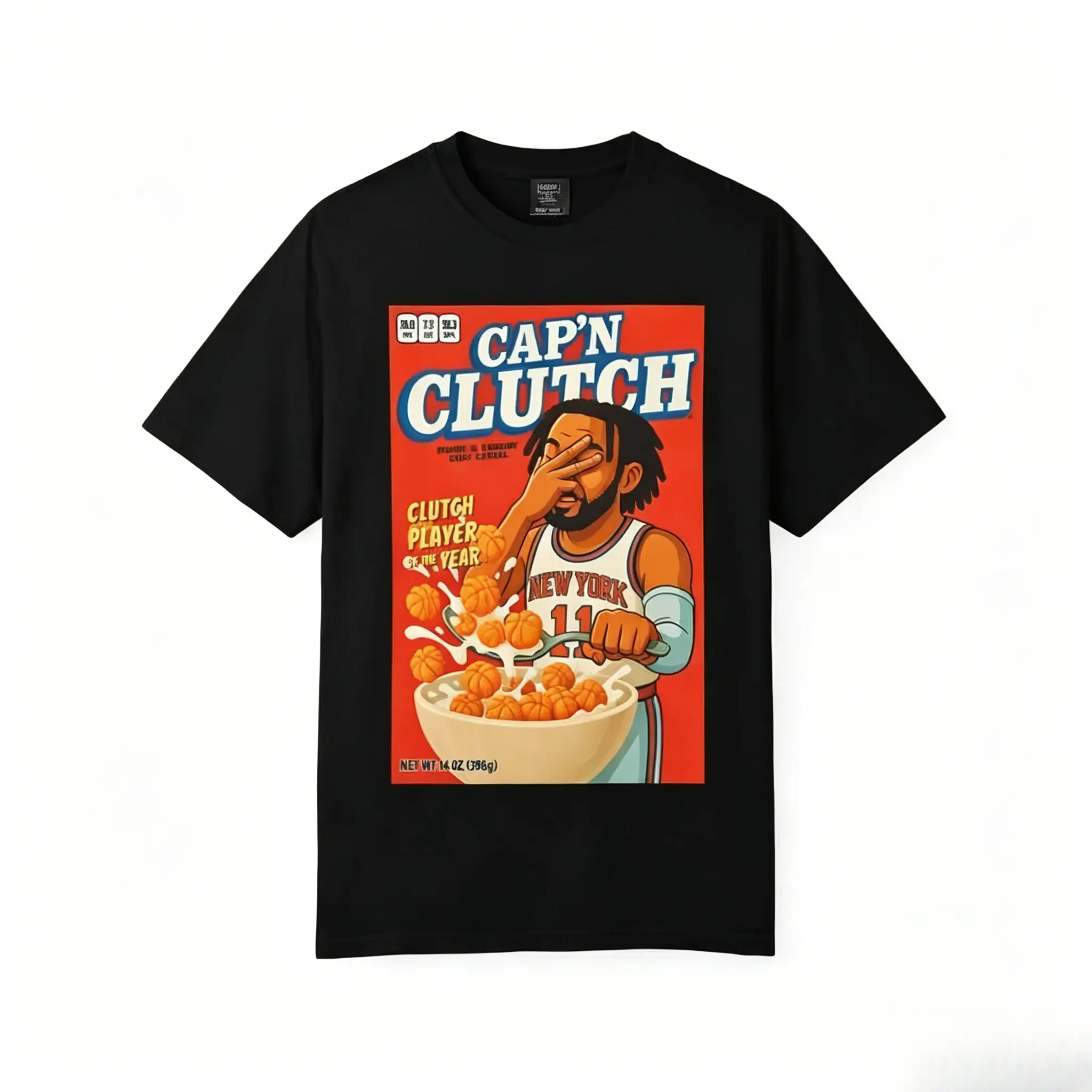 Captain Clutch Jalen Brunson Knicks T Shirt Adult - Print on front Captain Clutch Jalen Brunson Knicks T Shirt Adult - Print on front