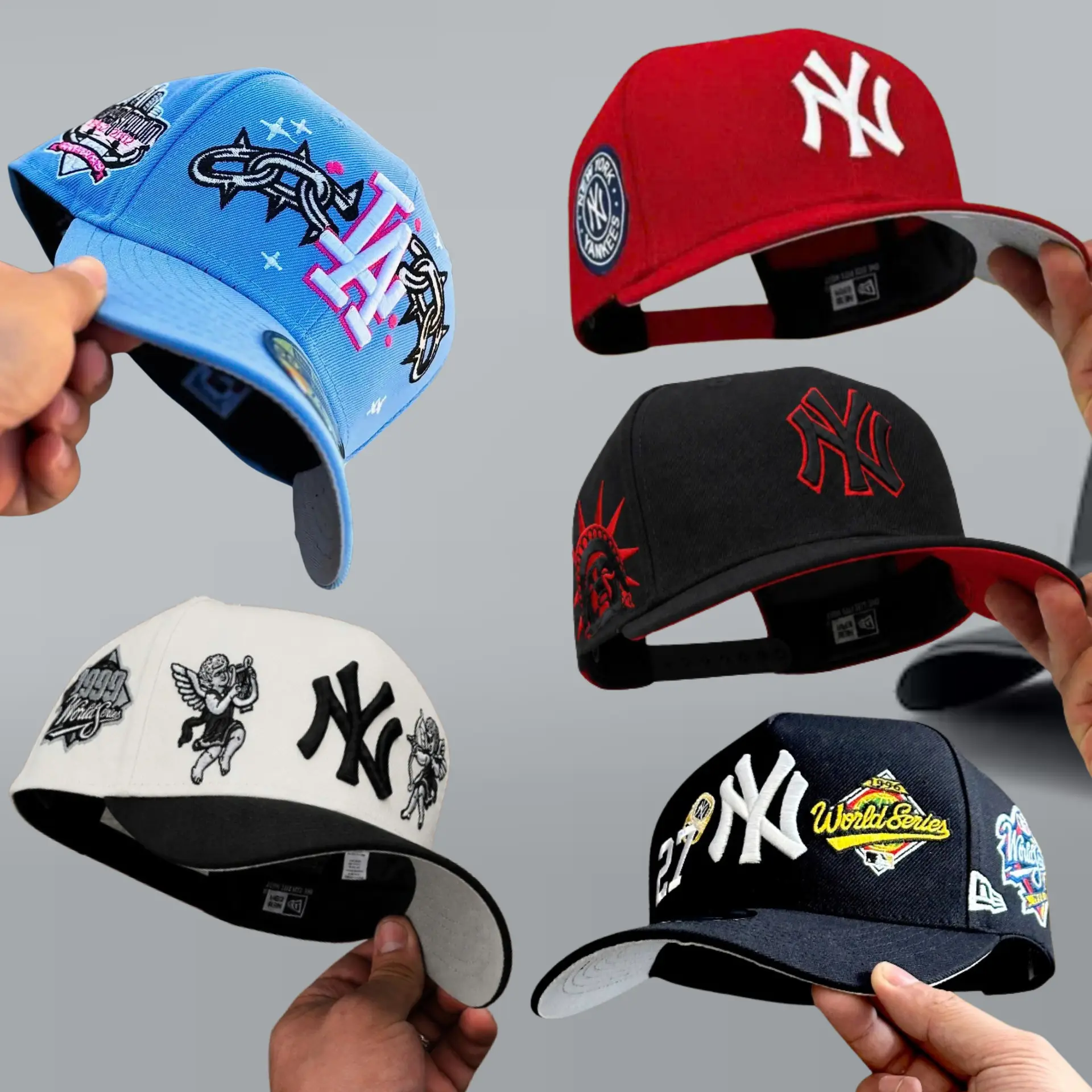 New Era MLB NY Yankees LA Dodgers Premium Vintage Baseball Hat – Adjustable 9FORTY 59FIFTY Curved Brim Snapback Cap for Men Women, Embroidered Official Team Logo, Casual Sportswear, Hip Hop Urban Fashion, Trending TikTok USA 2026 Collection