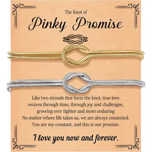 Bracelets for Couples Love Knot Bracelet Pinky Promise Soulmate Relationship Friendship Bracelets Forever Infinity Jewelry Gifts for Women Her Him