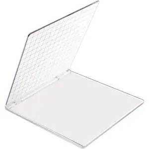 Acrylic Stamp Block 5.9x6.1" Perfect Positioning Stamping Clear Stamps Scrapbook Craft Stamping Tool with Grid Lines for Mother's Day Card Making Scrapbooking Journaling and Paper Crafts