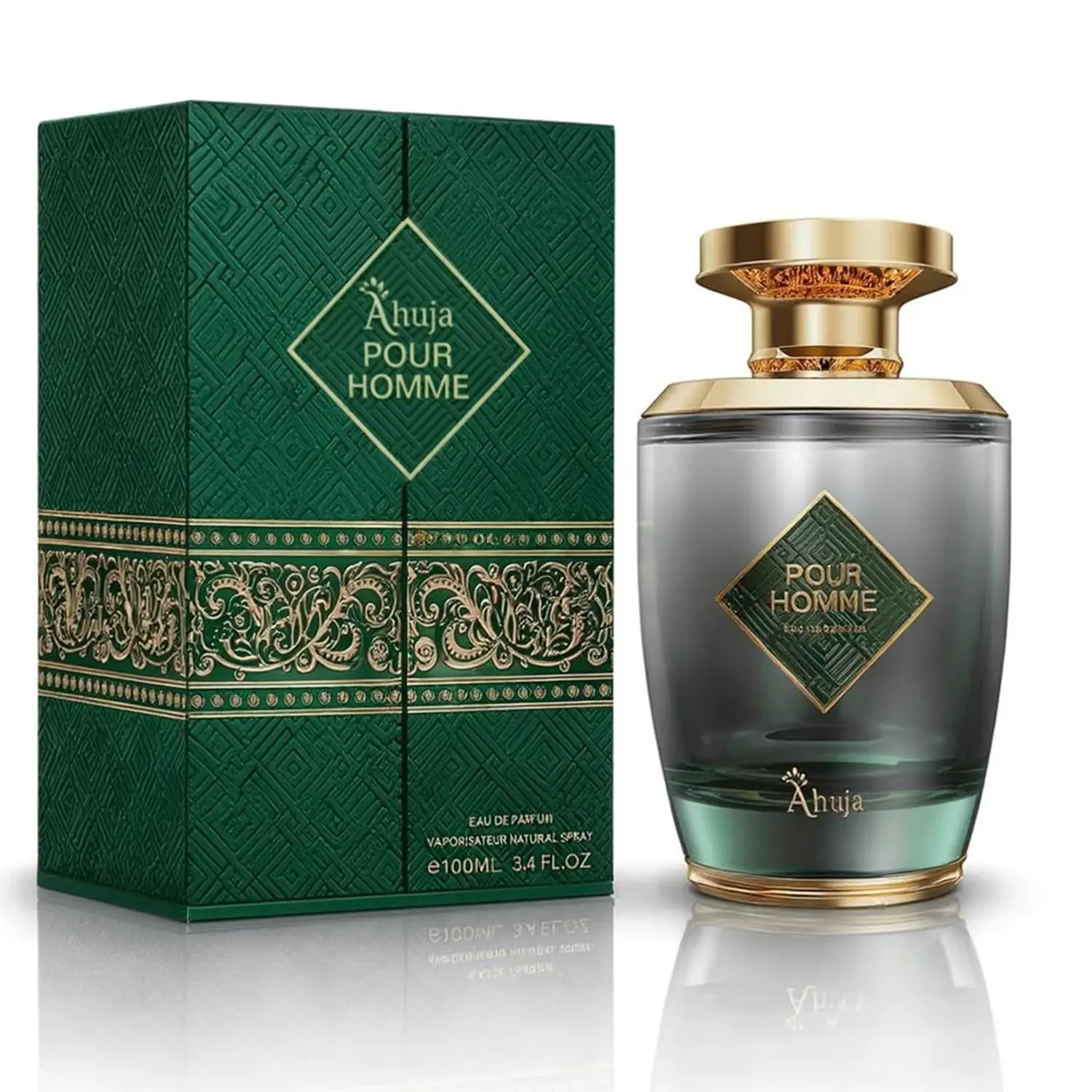 AHUJA Pour Homme Eau de Parfum for Men 3.4 fl oz – Long Lasting Men’s Fragrance w/Citrus & Fruity Notes – Original Cologne for Men – Bold, Elegant & Luxury Perfume Gift for Him – Premium EDP Scent