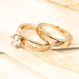2pcs Fashion Decorative Couple Rings for Men Women Engagement Anniversary Jewelry Gift Daily Wear Valentine's Day