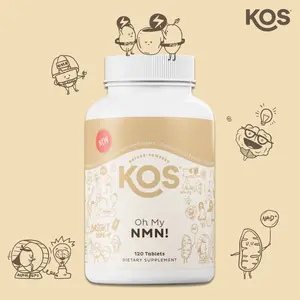KOS Oh My NMN! 60-Serving Energy & Brain Supplement 120Tablets NMN PQQ Alpha-GPC Stack TikTok Viral NAD+, Healhty Aging, Cognitive Function Support, Pink Pills