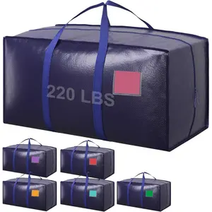 6 Pack Extra Large Heavy Duty Moving Bags with Reinforced Zipper & Wide Handles, Moisture-Resistant Storage Bins Packing Cubes for Clothes, College Dorm, Travel, and