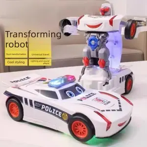 Realistic Police Car Transforming Toy, Durable Anti-Collision Material, Kids Educational Toy, Home Entertainment, Halloween Party Favor