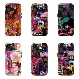Black Girl Magic Phone Case, Artistic Collage Phone Case, Compatible with iPhone 17/16/15/14/13/12/11 Pro Max/Plus and Samsung Galaxy S23FE/22/23/24/25