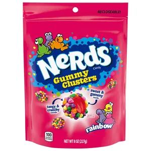 NERDS Gummy Clusters, Candy, Rainbow, Crunchy and Gummy, Back To School Sweet Treat, 8 oz