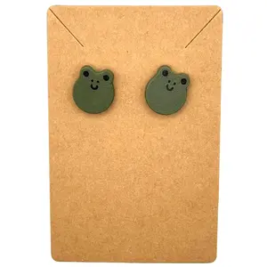 Frog Earrings Studs | 3D Printed | Hypoallergenic Stainless Steel | Cottagecore