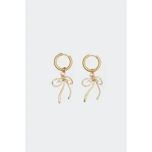 Bow Charm Hoop Earrings