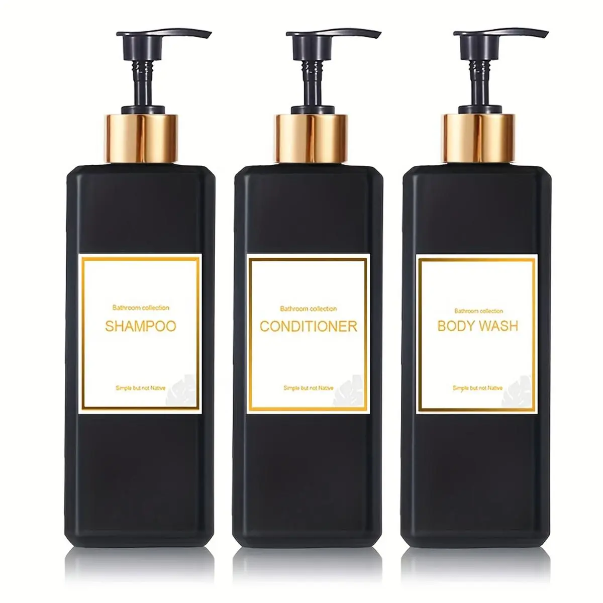 500ml Bathroom Soap Dispenser, Soap Container, Shampoo Conditioner Dispenser with Label, 3 counts/set Empty Refillable Lotion Dispensing Pump Bottle, Everything Shower Products, Summer for Gift