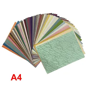 50 Sheets A4/A5/A6 Vintage Mixed Color Pearlescent patterned paper 350gsm, for Scrapbooking, DIY Crafts, Collage Backgrounds