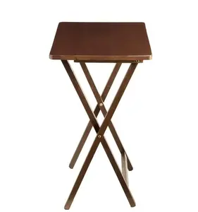 Mainstays Indoor Single Folding TV Tray Table - Walnut/Natural L 19 x W 15 x H 26