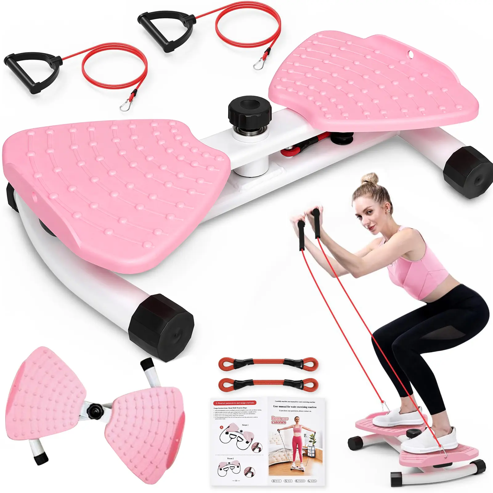 Ab Twist Machine, 300 lbs Capacity Waist Twist Workout Machine for Women’s Core & Abs Training, Portable Ab Board for Home Gym Aerobic Cardio, Home Gym Equipment, Core Workout, Abs Workout Machine