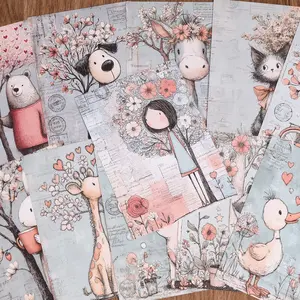 32sheets Garden Girls Ephemera Scrapbook Paper, for Scrapbook Accessories, Waste Diary Cover, Paper Craft, Diary Accessories, Card Making, Journaling Supplies, Craft Enthusiasts, Picture Frame Decoration, Background Pad, DIY Crafts, Scrapbook Accessories