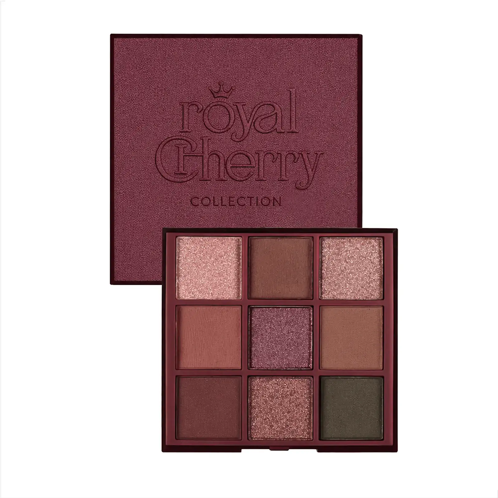 FARMASI Royal Cherry Eyeshadow Palette, 9 Blendable Berry & Neutral Shades with Matte & Shimmer Finishes, Long-Lasting Cosmetic Makeup, Evening