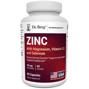 Zinc with Magnesium, Vitamin D3 and Selenium – 30 mg of Zinc – 60 vegetable capsules Healthcare Supplement