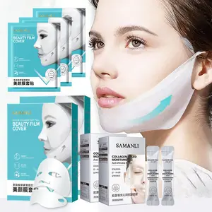 Peptide Collagen Firming Lifting Beauty Mask Set, 2 Boxes + Collagen Cream Masks 5g X 20 Packs * 2 Boxes, V-face facial mask Moisturizing, moisturizes, lifts and tightens skin, leaving skin smooth and soft.