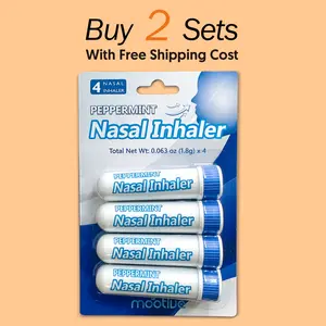 Mootive Portable Nasal Stick: (Pack of 4) | Energizing Peppermint Nasal Inhaler | Soothing and comfort | Peppermint Cooling Essential Oil | Peppermint Energy Boost Nasal Inhaler | Peppermint Essential Oil for Stress Relief | Fresh Peppermint Breath