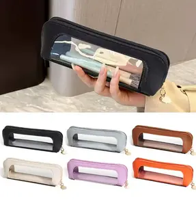 Small Clear Makeup Bag, PU Leather Travel Makeup Brush Case Portable Transparent Waterproof Cosmetic Organizer Pouch with Zipper   4.0   1 Review   ౹   4 sold byShop1103200683 Store (4.8 | 5,000+ sold )   4.0   1 Review   ౹   4 sold